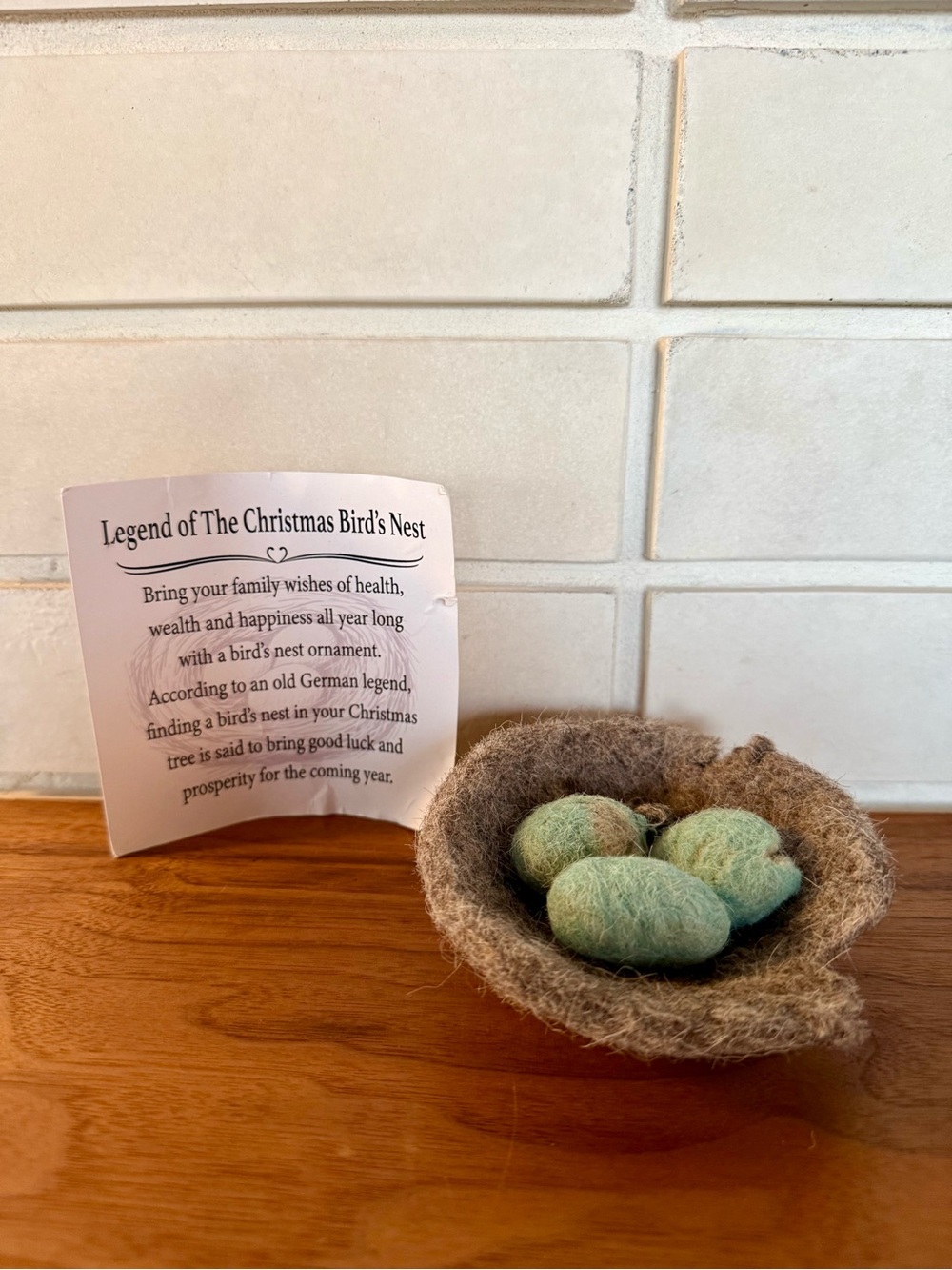 Christmas Bird’s Nest Ornament * Felted Wool * For Repair Crafters Find